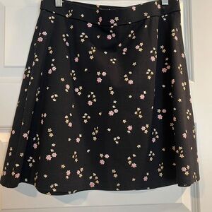 Loft Black floral skirt